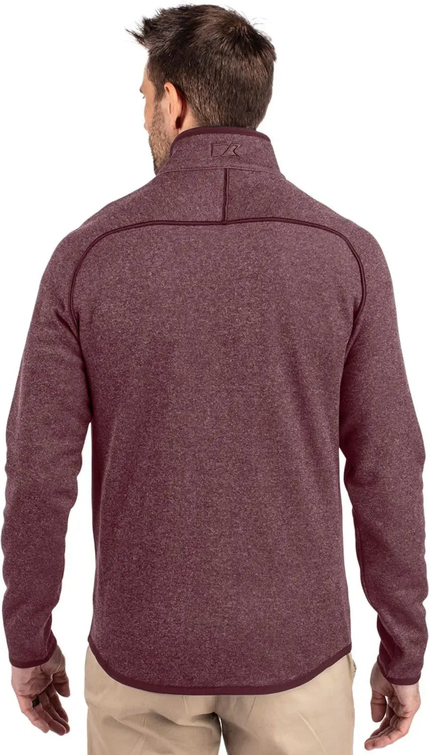 Cutter & Buck Mco00050 Mainsail Sweater-knit Mens Full Zip Jacket - Bordeaux Heather