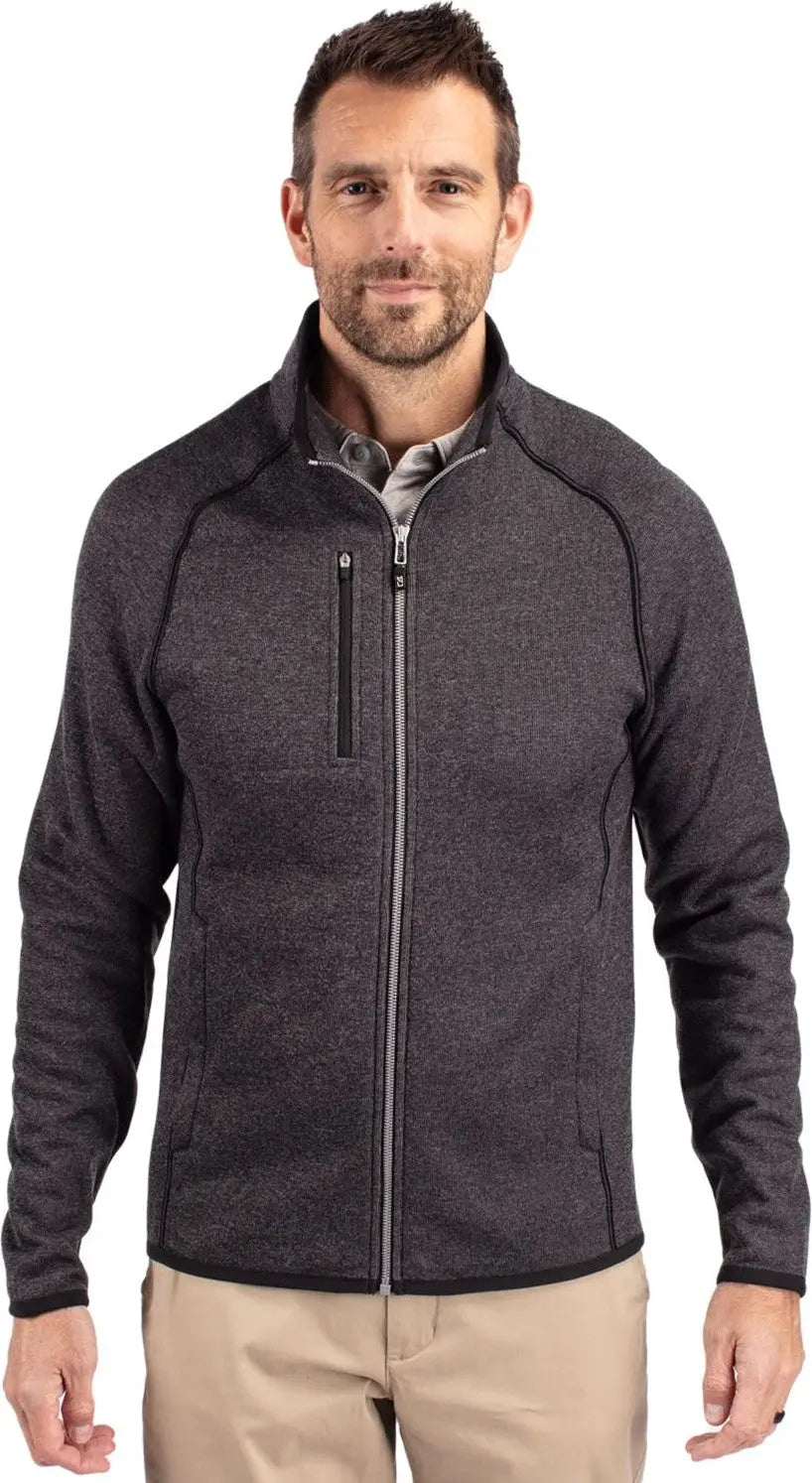 Cutter & Buck Mco00050 Mainsail Sweater-knit Mens Full Zip Jacket - Charcoal Heather - Adult s