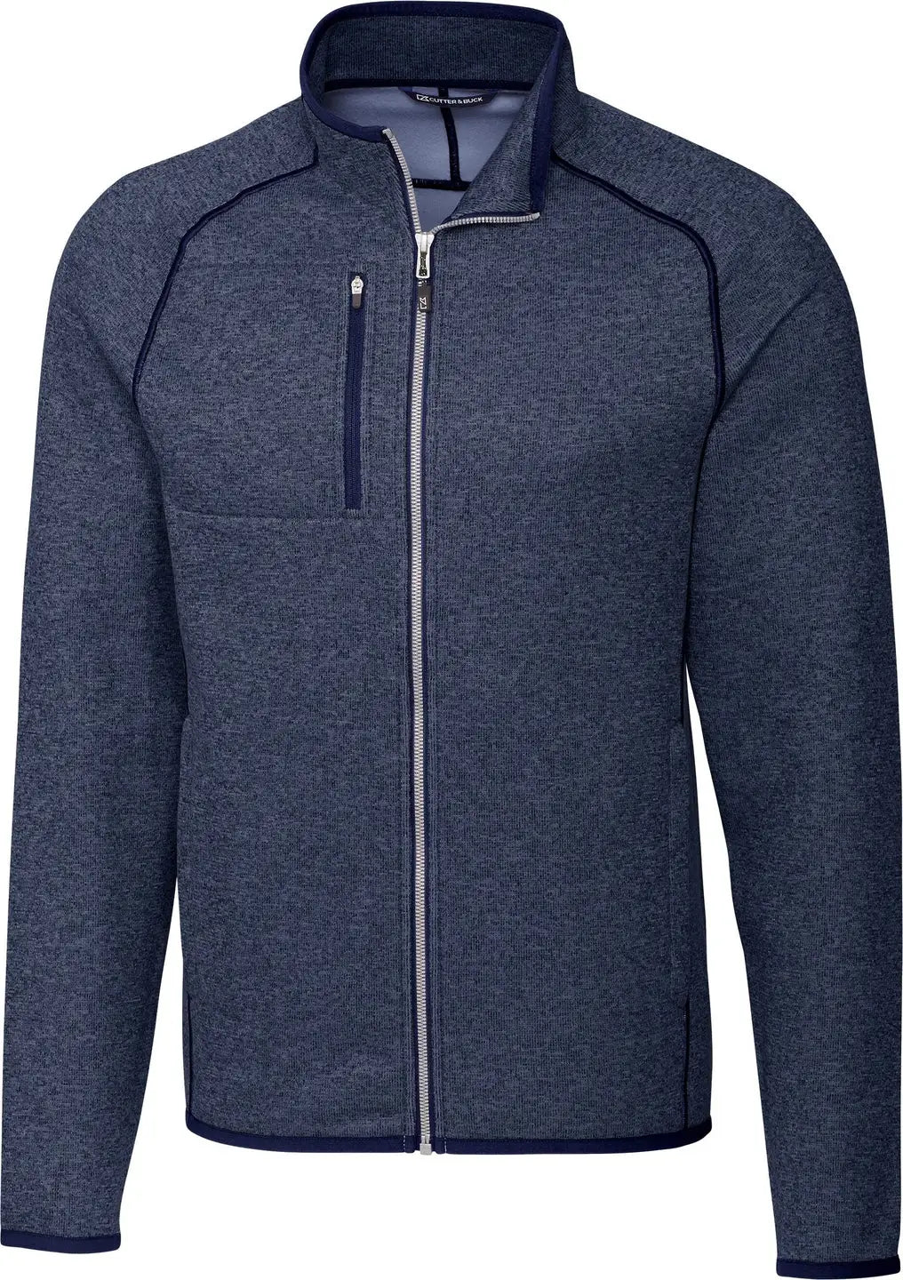 Cutter & Buck Mco00050 Mainsail Sweater-knit Mens Full Zip Jacket - Liberty Navy Heather