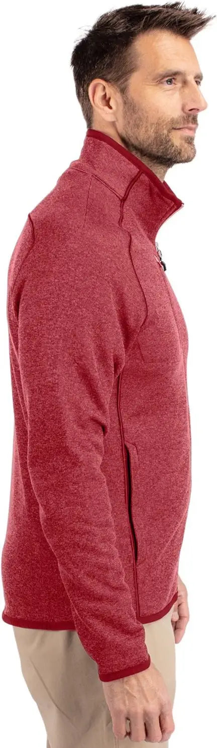 Cutter & Buck Mco00050 Mainsail Sweater-knit Mens Full Zip Jacket - Cardinal Red Heather