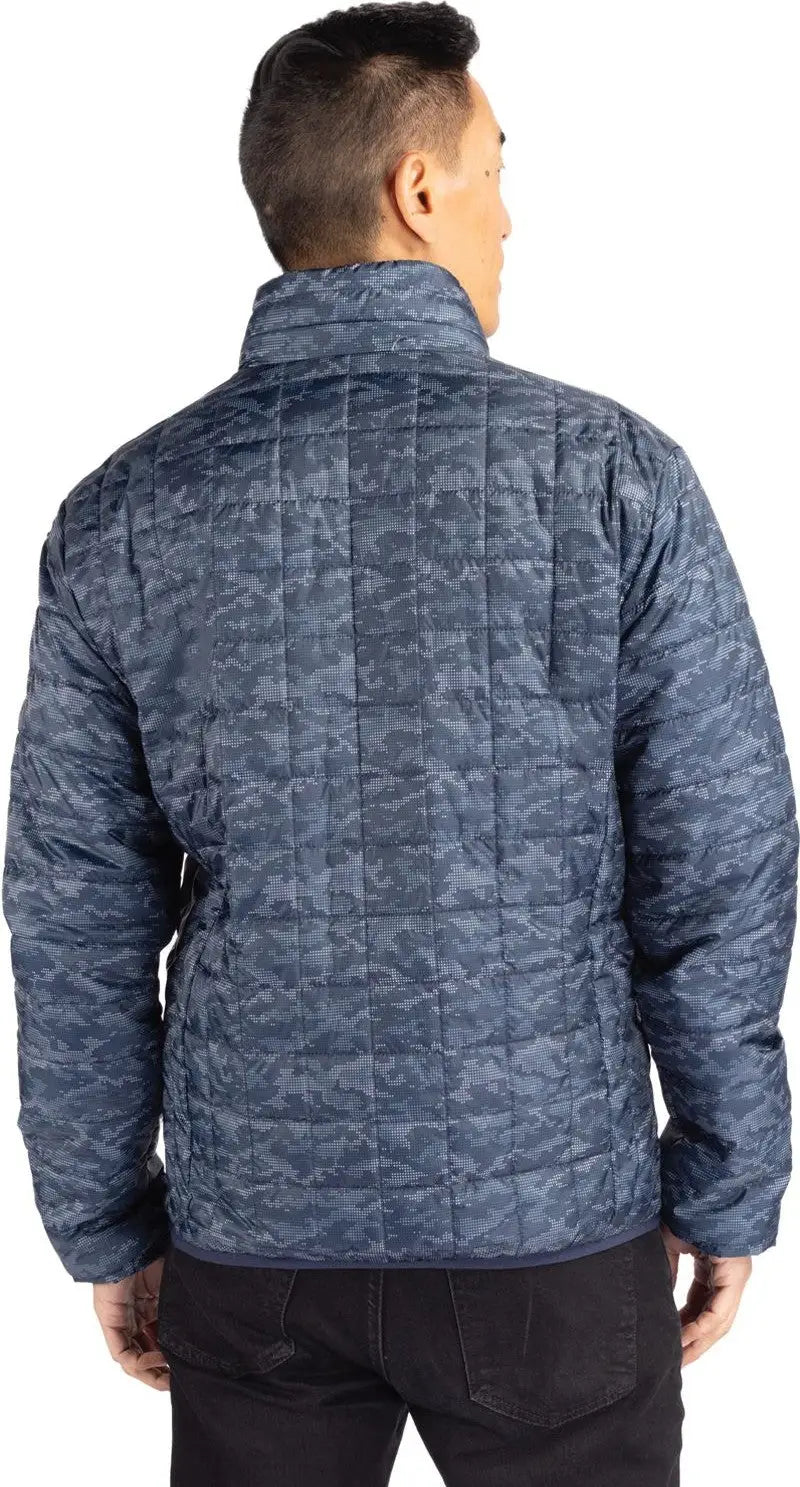 Cutter & Buck Mco00068 Rainier Primaloft® Mens Eco Insulated Full Zip Printed Puffer Jacket - Dark Navy