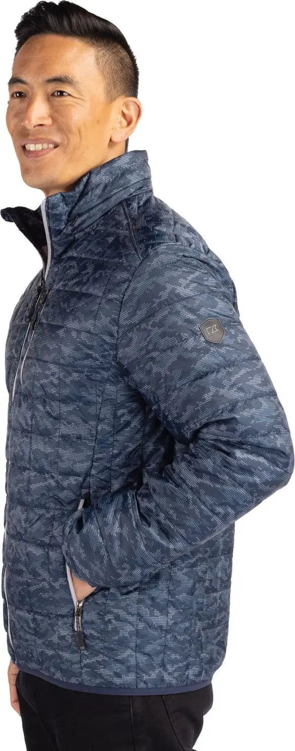 Cutter & Buck Mco00068 Rainier Primaloft® Mens Eco Insulated Full Zip Printed Puffer Jacket - Dark Navy