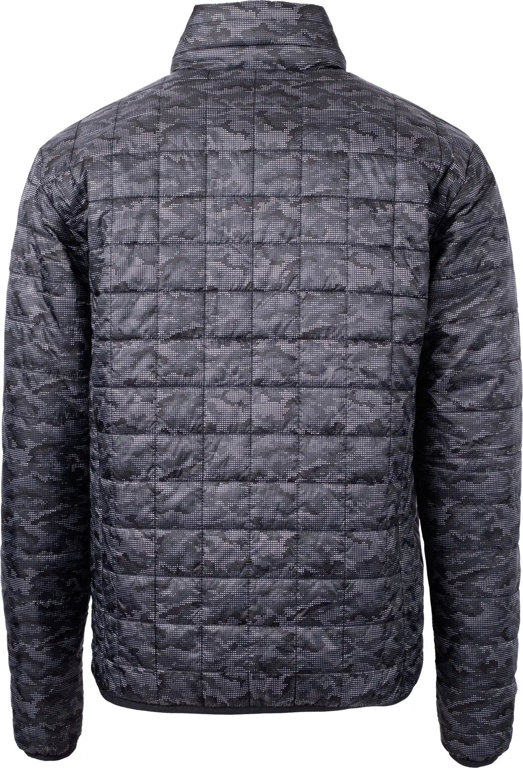 Cutter & Buck Mco00068 Rainier Primaloftâ Mens Eco Insulated Full Zip Printed Puffer Jacket - Black