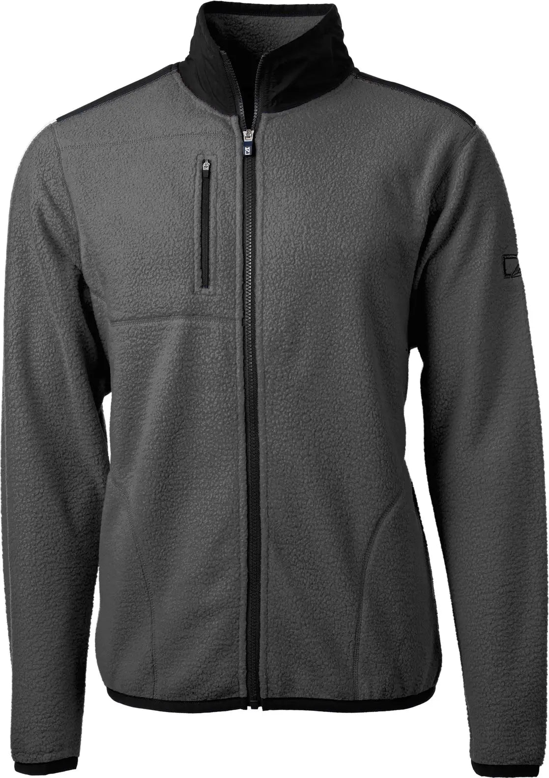 Cutter & Buck Mco00070 Cascade Eco Fleece Mens Full Zip Jacket - Elemental Gray Black
