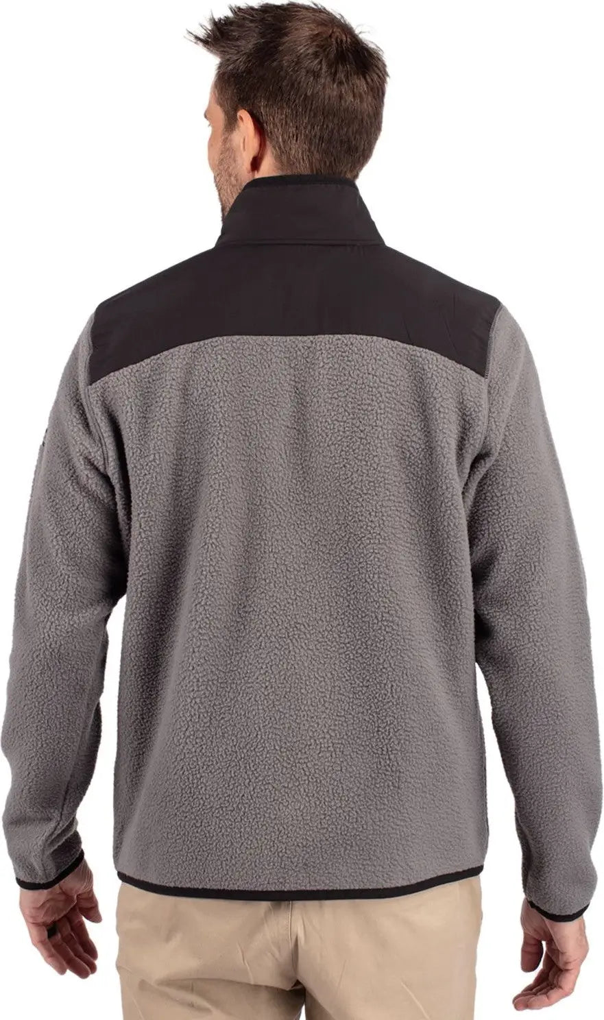 Cutter & Buck Mco00070 Cascade Eco Fleece Mens Full Zip Jacket - Elemental Gray Black