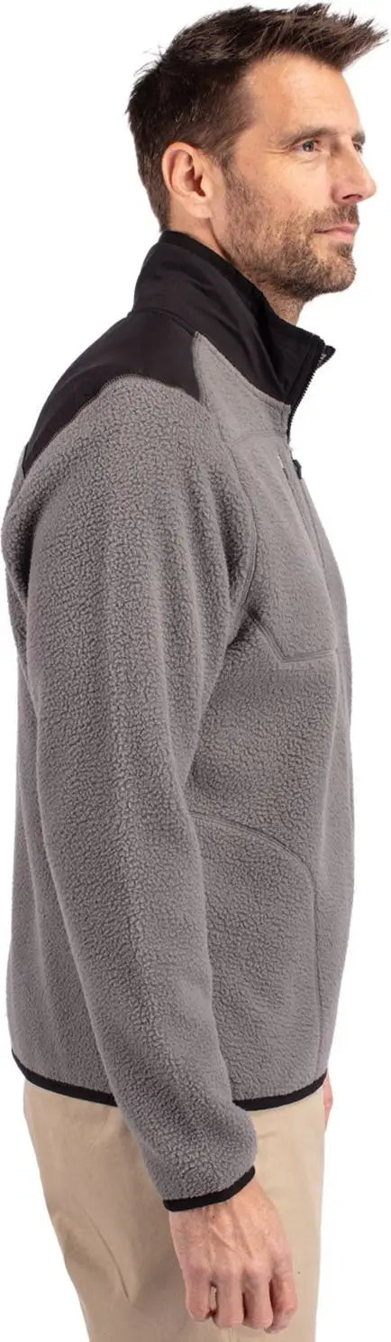 Cutter & Buck Mco00070 Cascade Eco Fleece Mens Full Zip Jacket - Elemental Gray Black