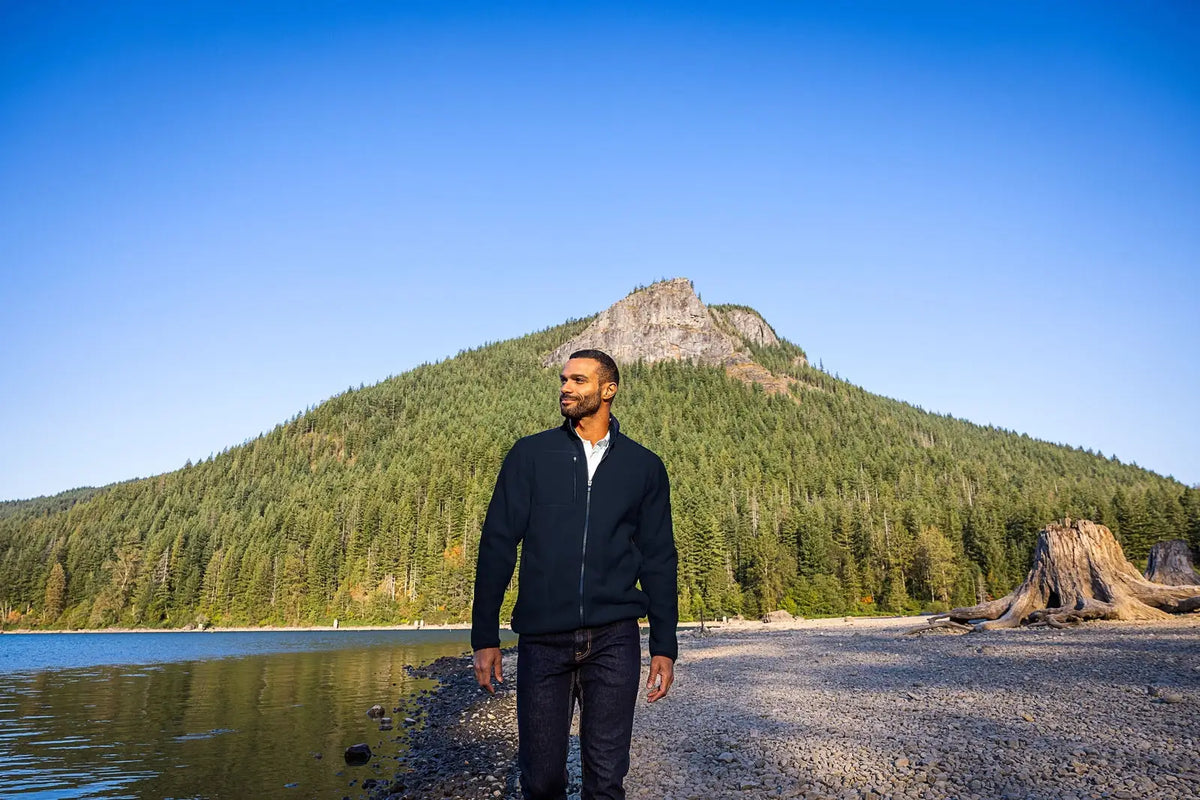 Cutter & Buck Mco00070 Cascade Eco Fleece Mens Full Zip Jacket - Navy Blue