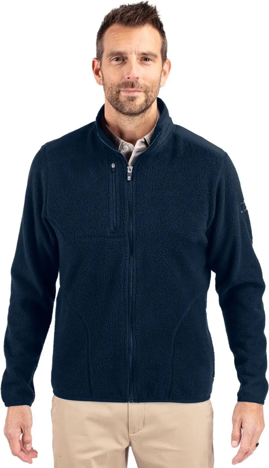 Cutter & Buck Mco00070 Cascade Eco Fleece Mens Full Zip Jacket - Navy Blue - Adult s