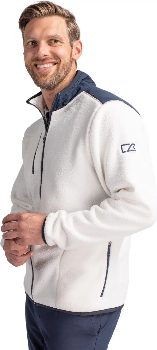Cutter & Buck Mco00070 Cascade Eco Fleece Mens Full Zip Jacket - Shell Navy Blue
