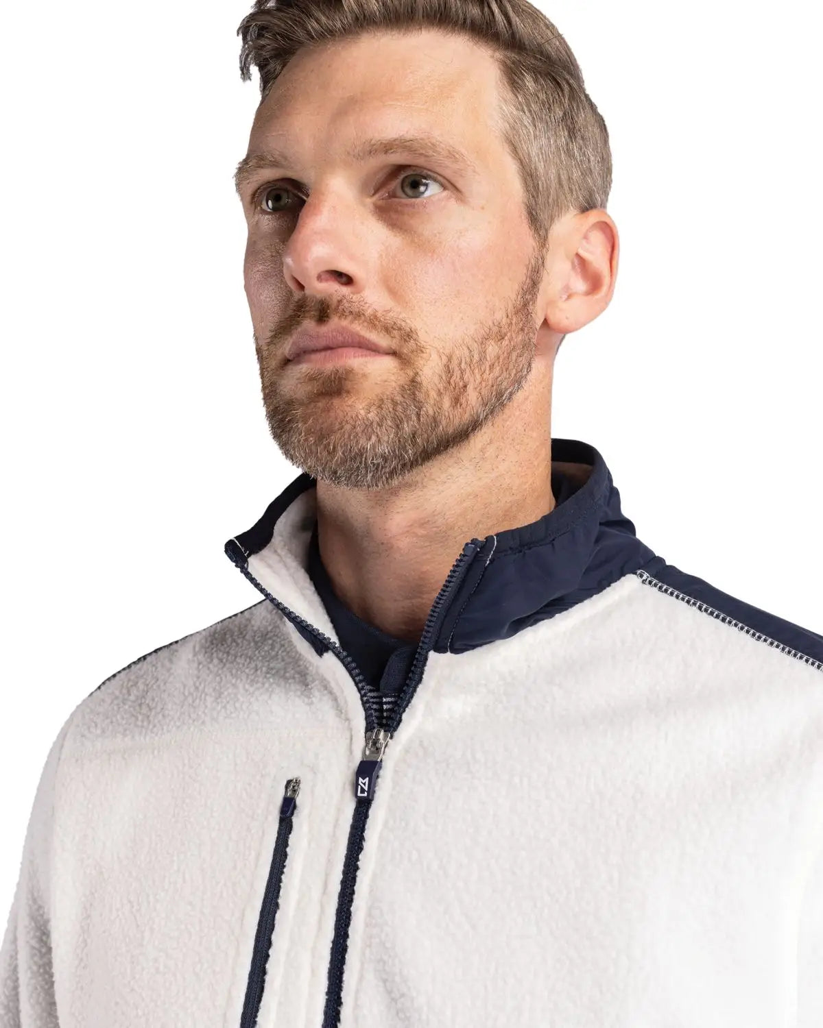 Cutter & Buck Mco00070 Cascade Eco Fleece Mens Full Zip Jacket - Shell Navy Blue