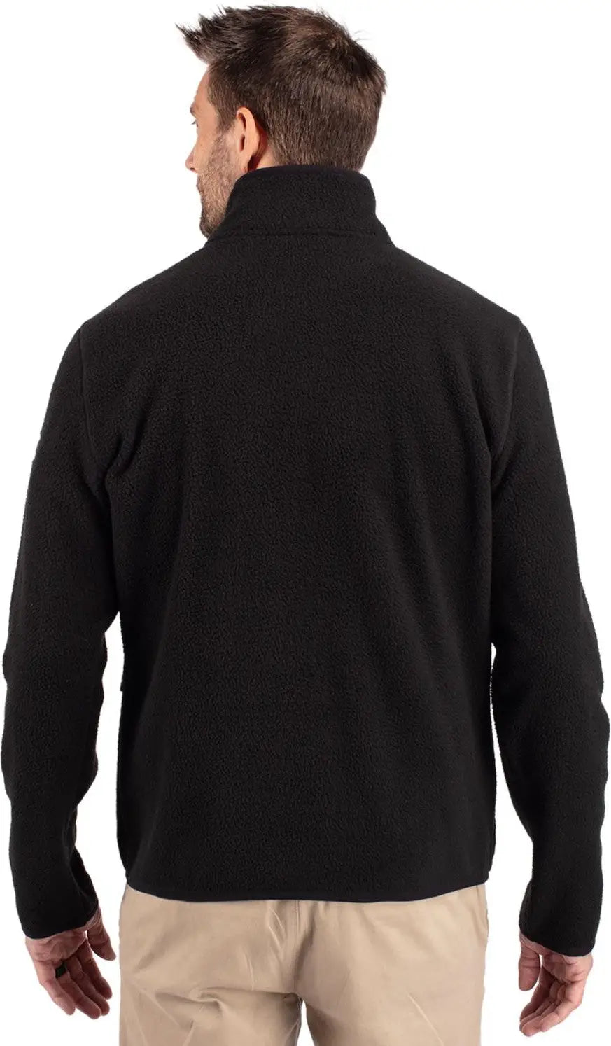Cutter & Buck Mco00071 Cascade Eco Fleece Mens Quarter Zip - Black