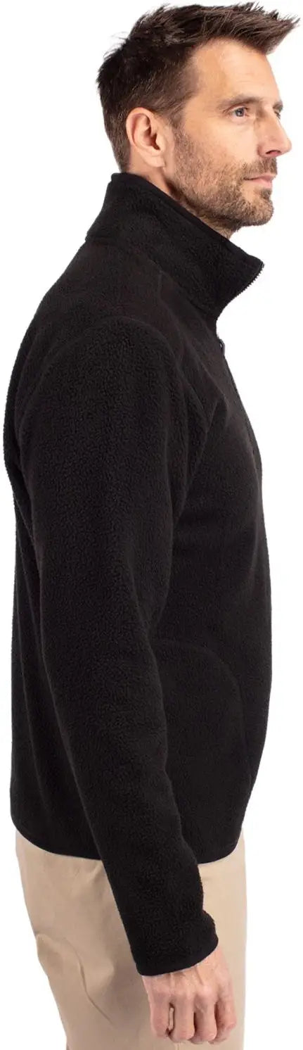 Cutter & Buck Mco00071 Cascade Eco Fleece Mens Quarter Zip - Black