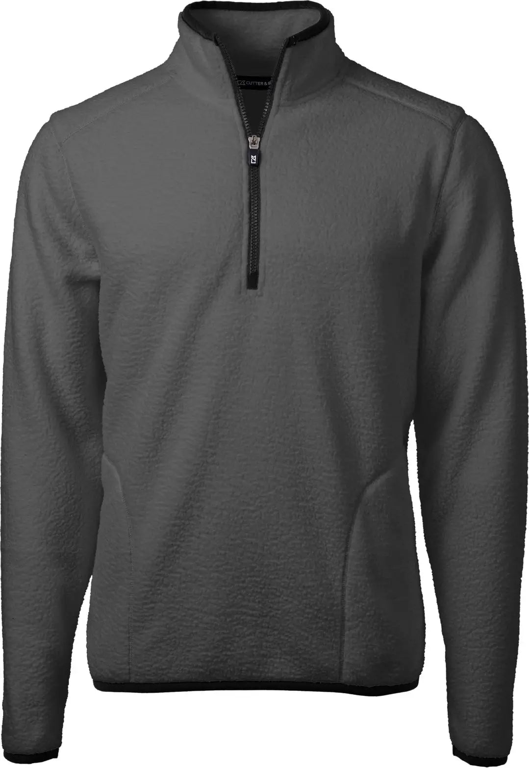 Cutter & Buck Mco00071 Cascade Eco Fleece Mens Quarter Zip - Elemental Gray Black