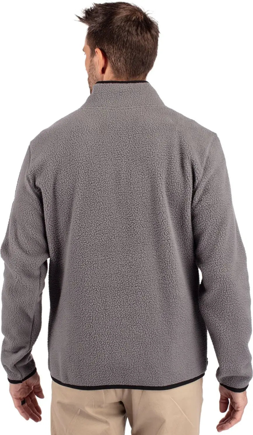 Cutter & Buck Mco00071 Cascade Eco Fleece Mens Quarter Zip - Elemental Gray Black