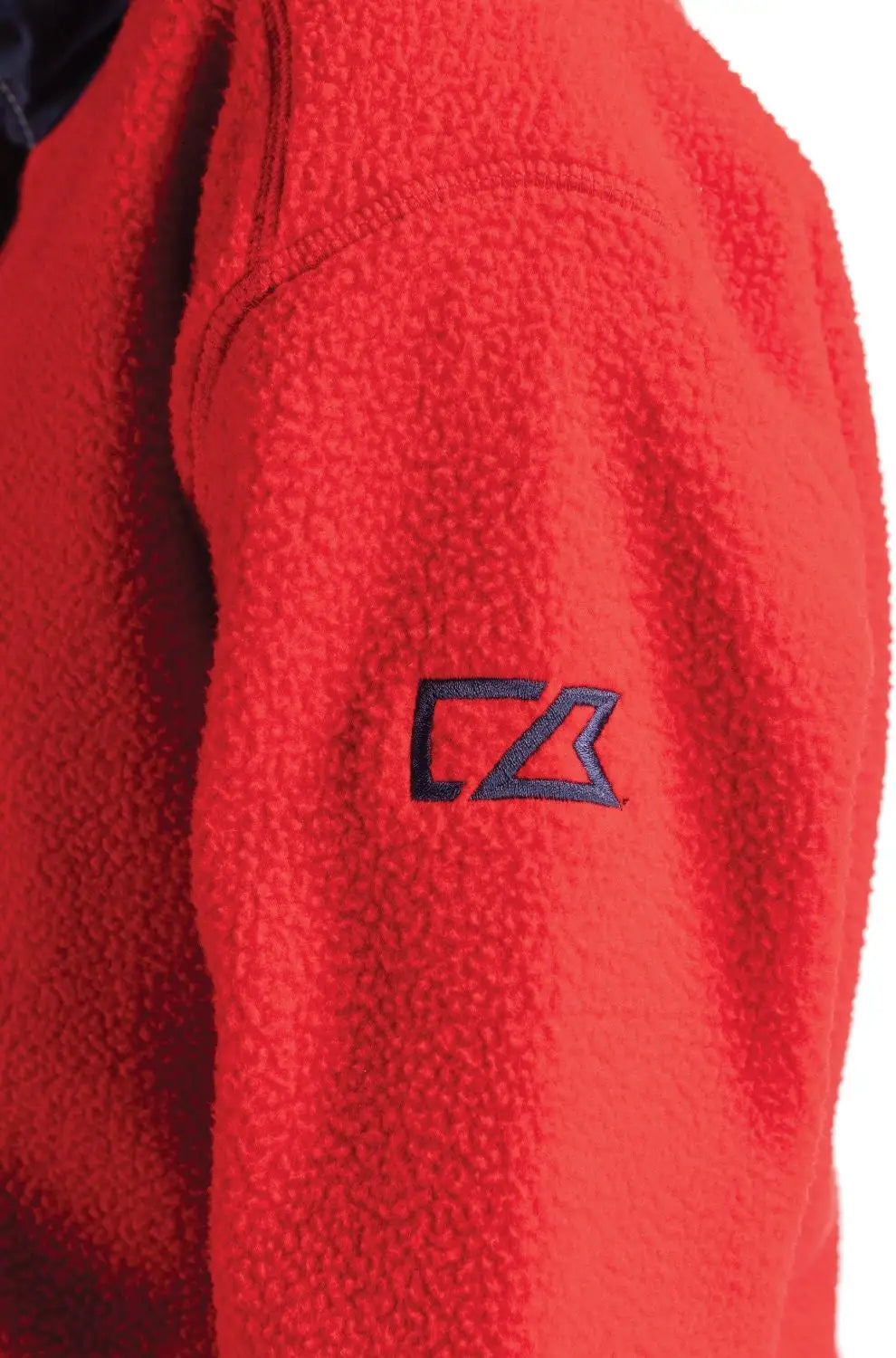 Cutter & Buck Mco00071 Cascade Eco Fleece Mens Quarter Zip - Red Navy Blue