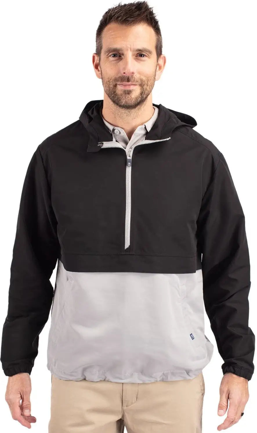 Cutter & Buck Mco00074 Charter Eco Recycled Mens Anorak Jacket - Black Polished - Black/polished / Adult s