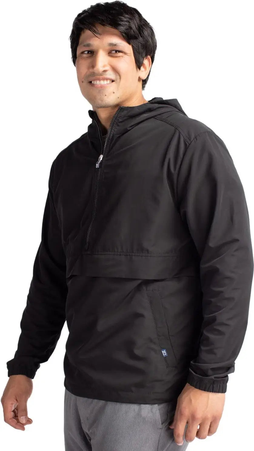 Cutter & Buck Mco00074 Charter Eco Recycled Mens Anorak Jacket - Black