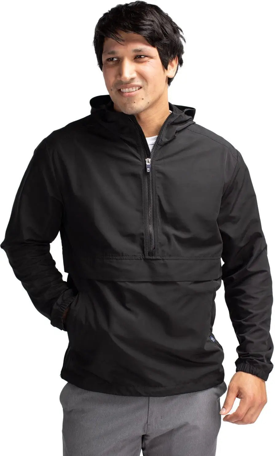 Cutter & Buck Mco00074 Charter Eco Recycled Mens Anorak Jacket - Black - Adult s