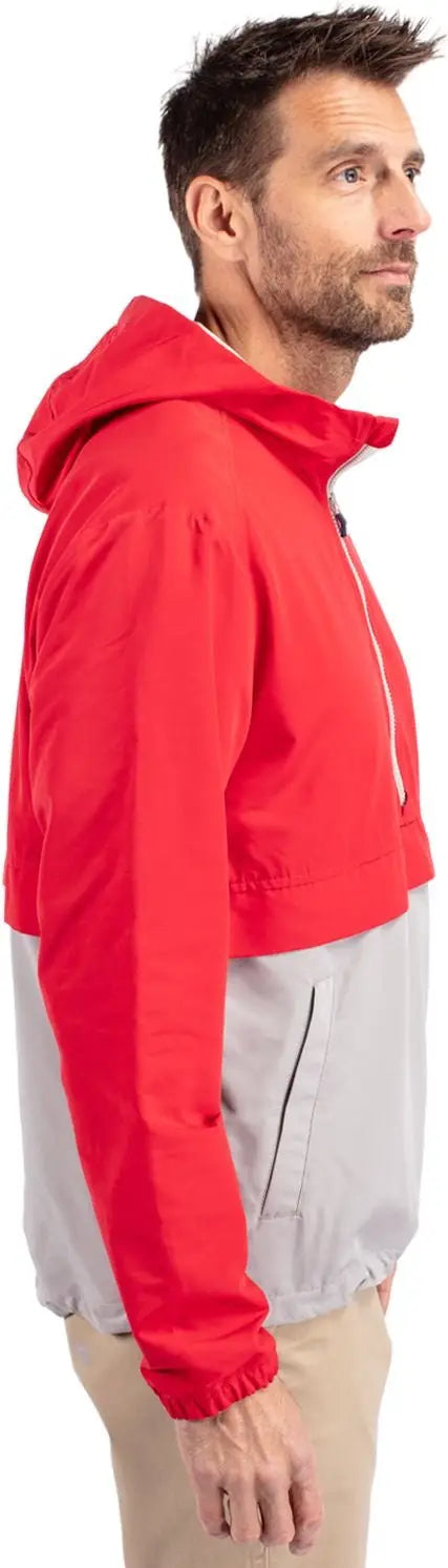 Cutter & Buck Mco00074 Charter Eco Recycled Mens Anorak Jacket - Red Polished
