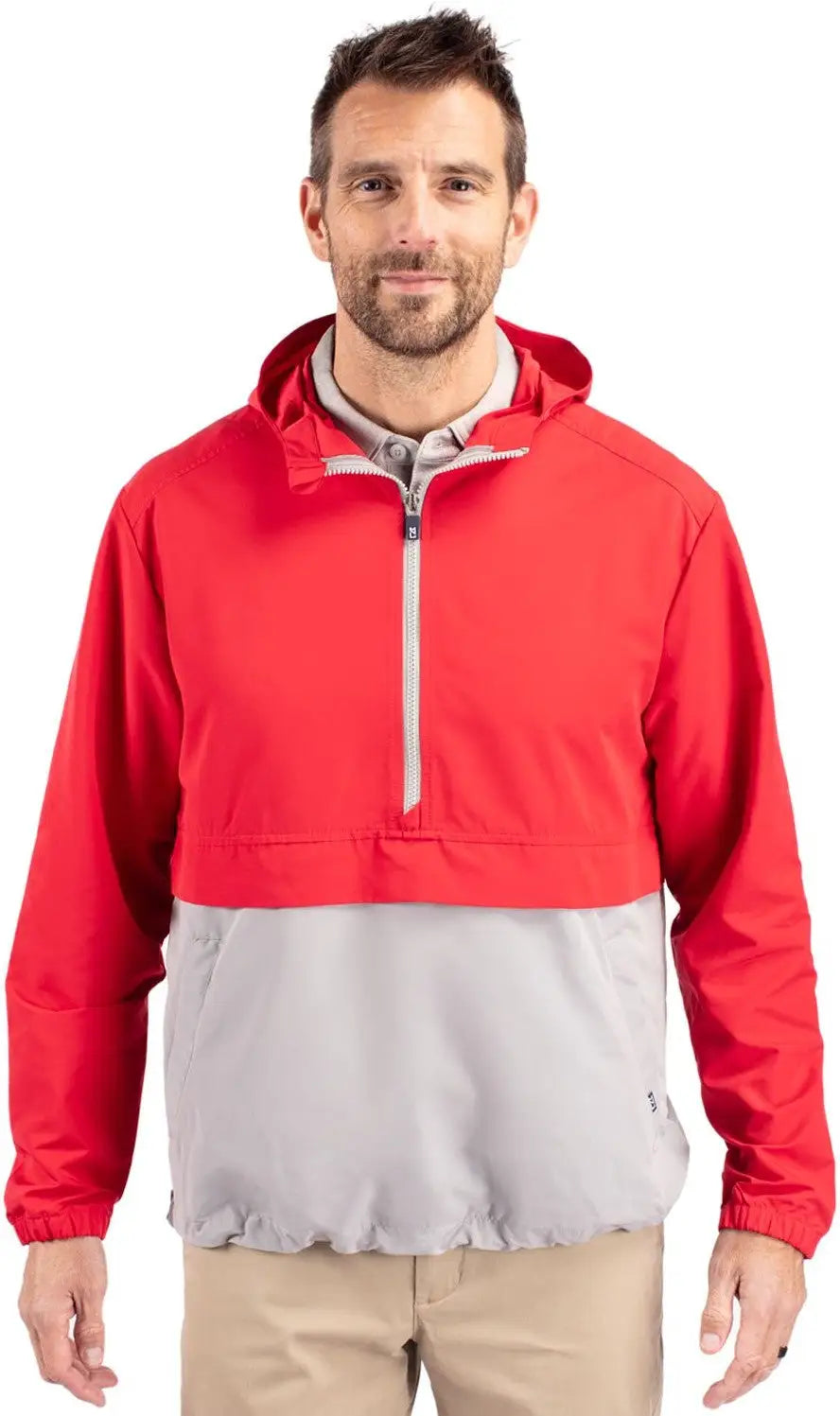 Cutter & Buck Mco00074 Charter Eco Recycled Mens Anorak Jacket - Red Polished - Red/polished / Adult s