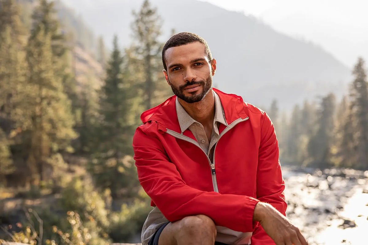 Cutter & Buck Mco00074 Charter Eco Recycled Mens Anorak Jacket - Red Polished