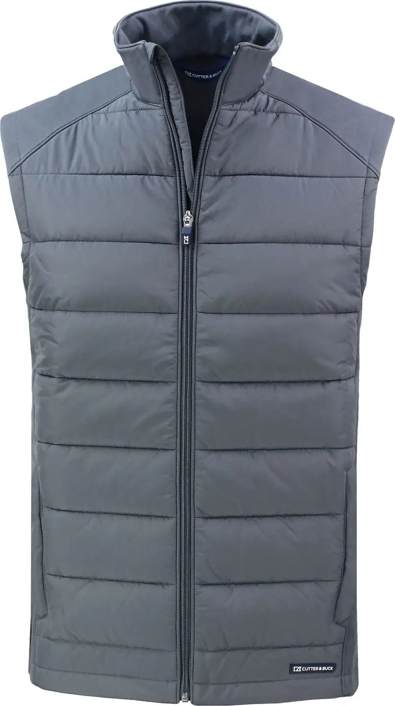 Cutter & Buck Mco00076 Evoke Hybrid Softshell Recycled Mens Full Zip Vest - Elemental Gray