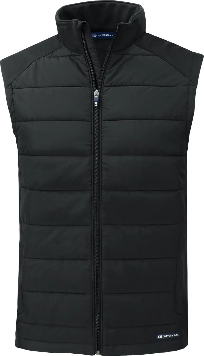 Cutter & Buck Mco00076 Evoke Hybrid Softshell Recycled Mens Full Zip Vest - Black