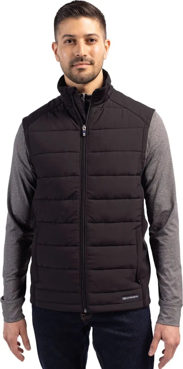 Cutter & Buck Mco00076 Evoke Hybrid Softshell Recycled Mens Full Zip Vest - Black - Adult s
