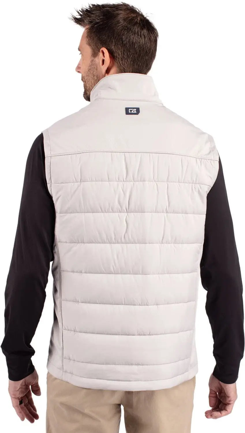 Cutter & Buck Mco00076 Evoke Hybrid Softshell Recycled Mens Full Zip Vest - Concrete
