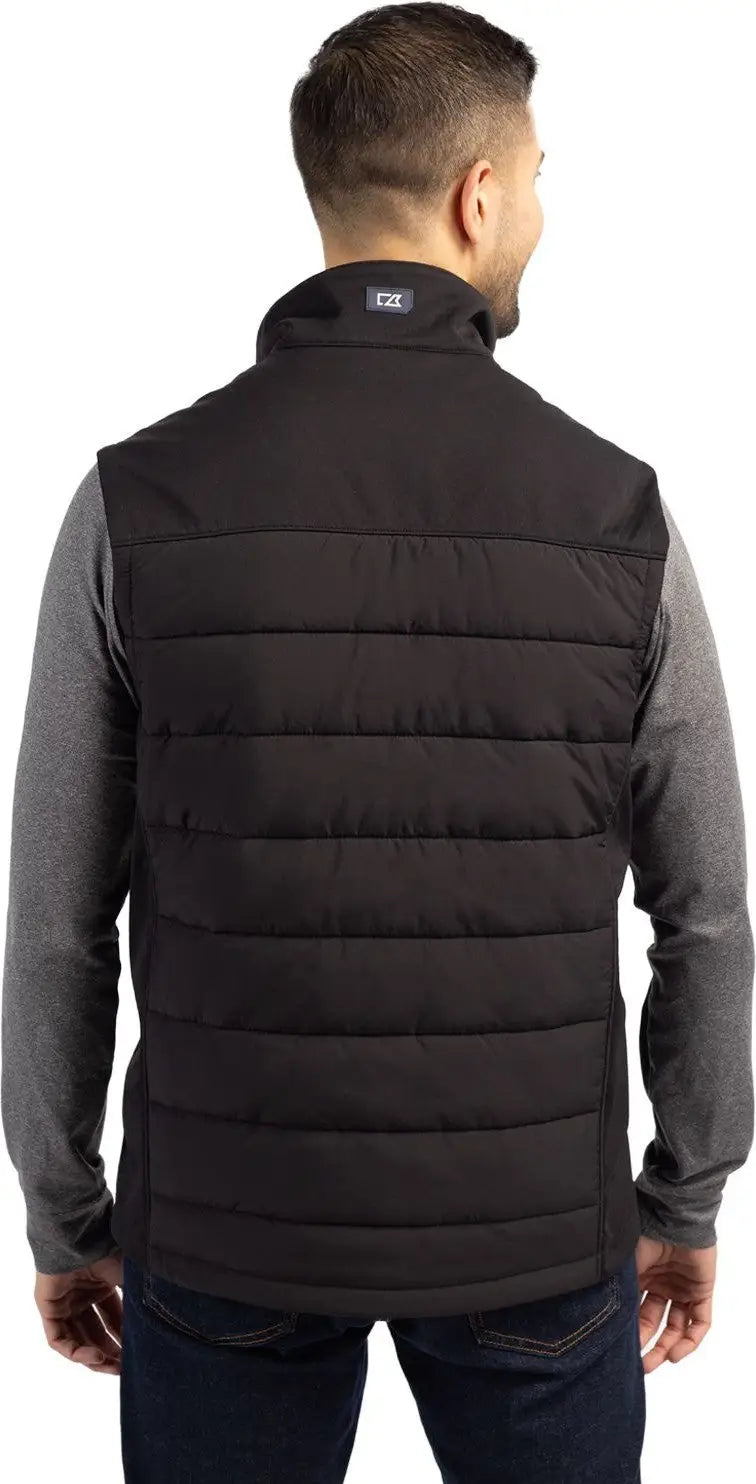 Cutter & Buck Mco00076 Evoke Hybrid Softshell Recycled Mens Full Zip Vest - Black