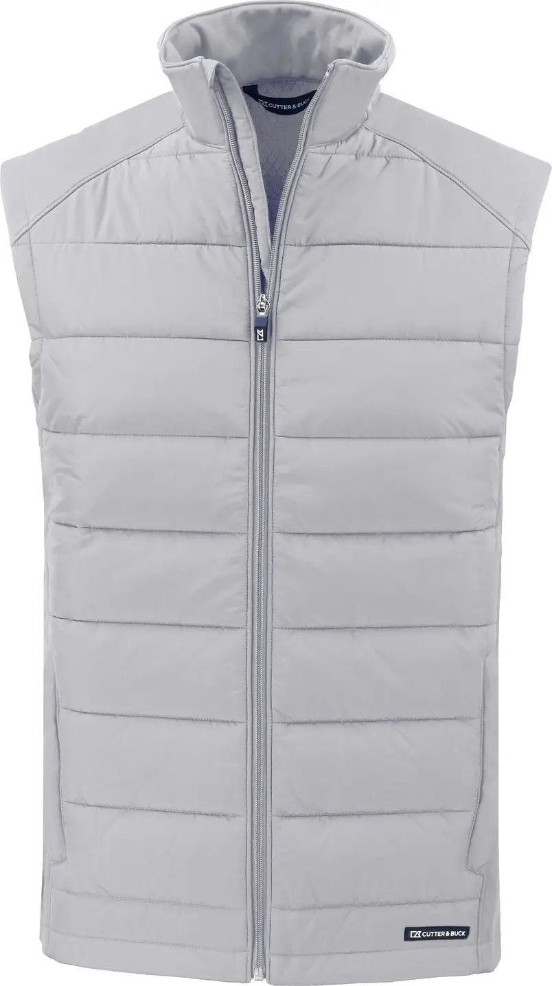 Cutter & Buck Mco00076 Evoke Hybrid Softshell Recycled Mens Full Zip Vest - Concrete