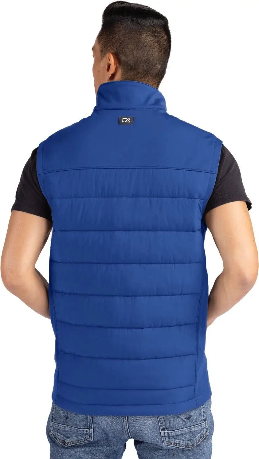 Cutter & Buck Mco00076 Evoke Hybrid Softshell Recycled Mens Full Zip Vest - Tour Blue