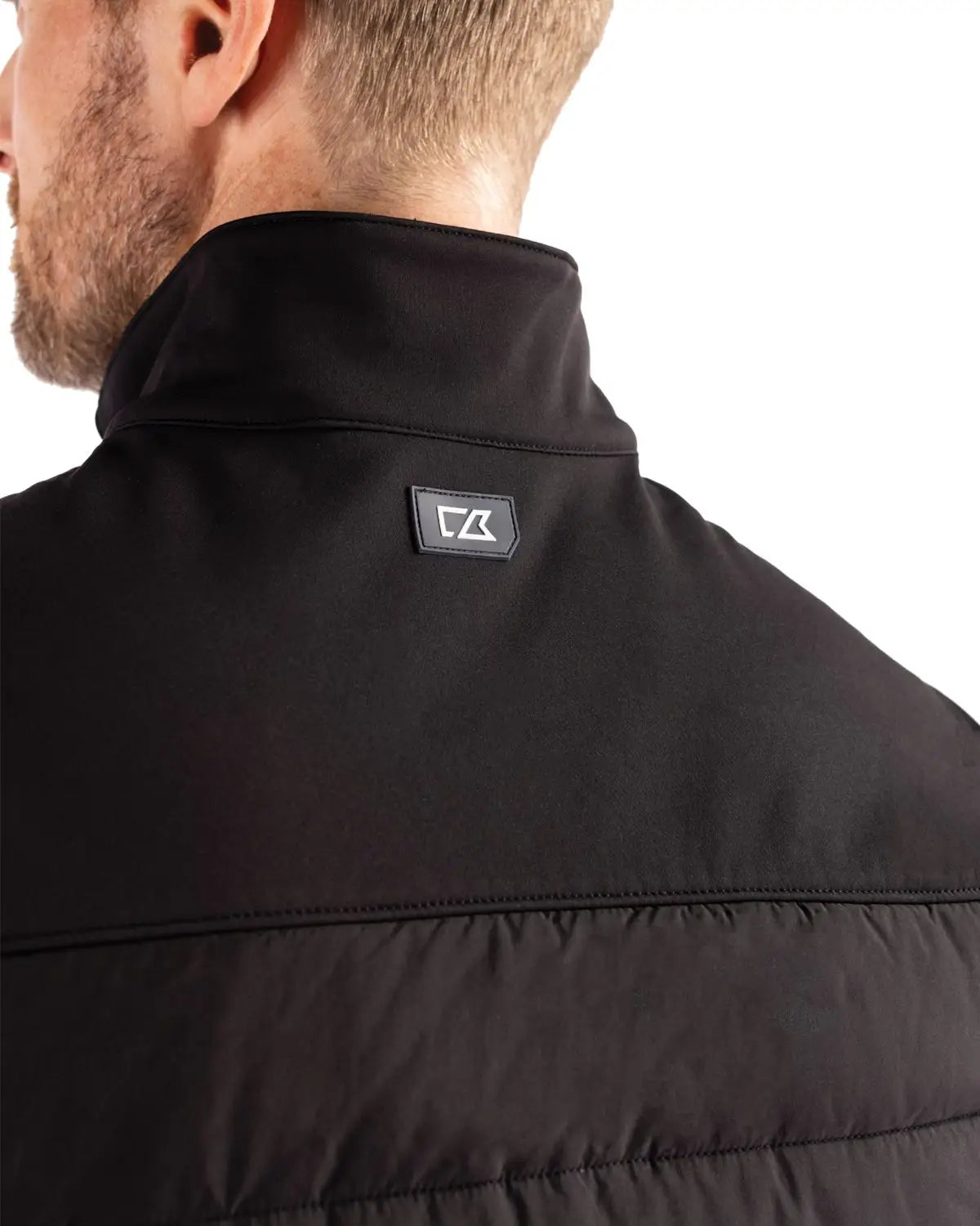 Cutter & Buck Mco00076 Evoke Hybrid Softshell Recycled Mens Full Zip Vest - Black
