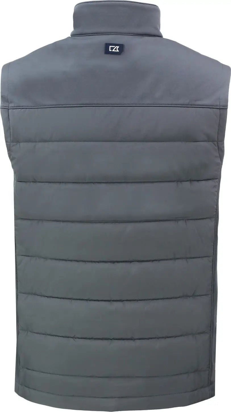 Cutter & Buck Mco00076 Evoke Hybrid Softshell Recycled Mens Full Zip Vest - Elemental Gray