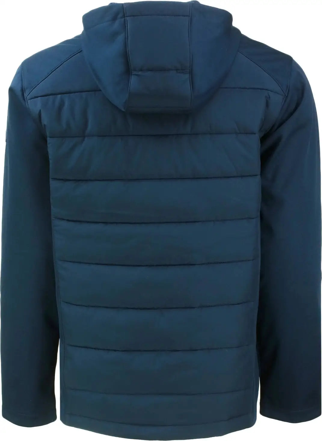 Cutter & Buck Mco00077 Evoke Hybrid Softshell Recycled Full Zip Mens Hooded Jacket - Navy Blue
