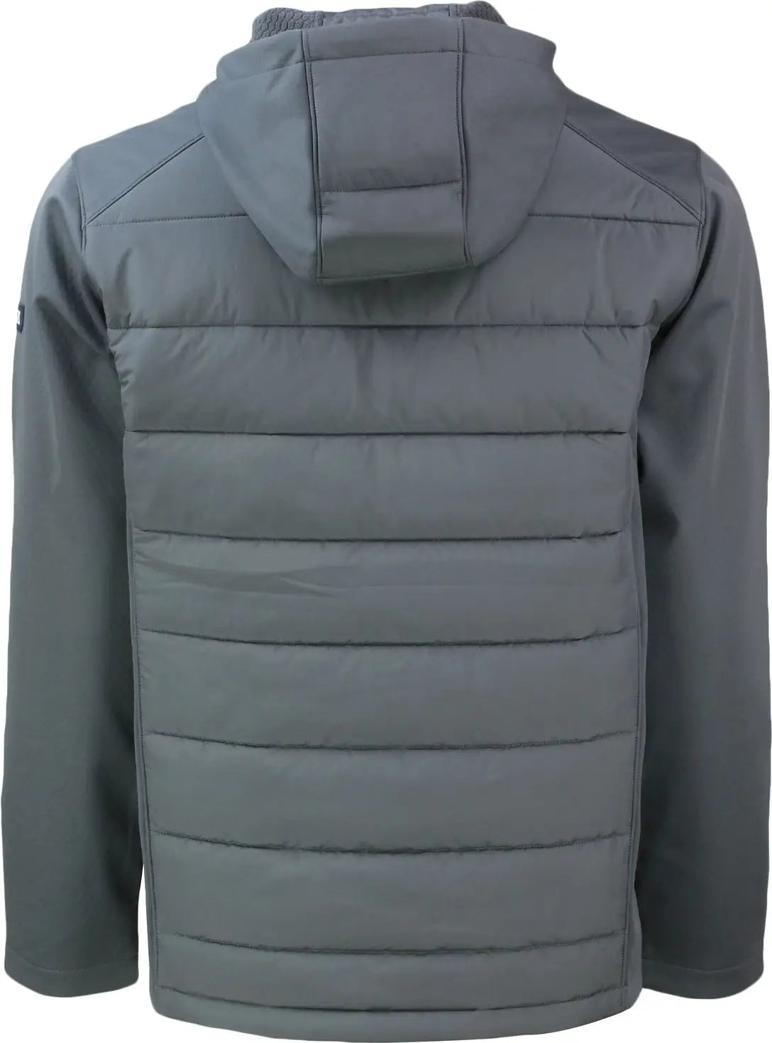 Cutter & Buck Mco00077 Evoke Hybrid Softshell Recycled Full Zip Mens Hooded Jacket - Elemental Gray