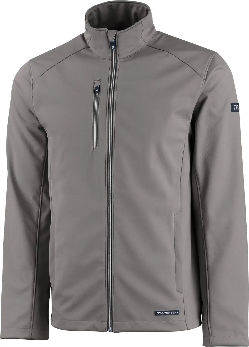 Cutter & Buck Mco00078 Evoke Softshell Recycled Full Zip Mens Jacket - Elemental Gray