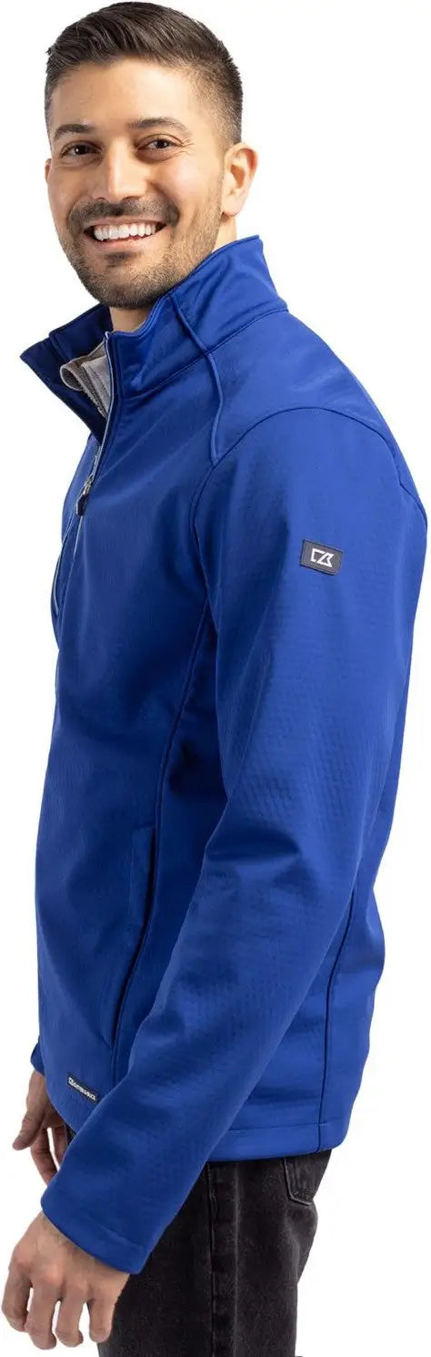Cutter & Buck Mco00078 Evoke Softshell Recycled Full Zip Mens Jacket - Tour Blue
