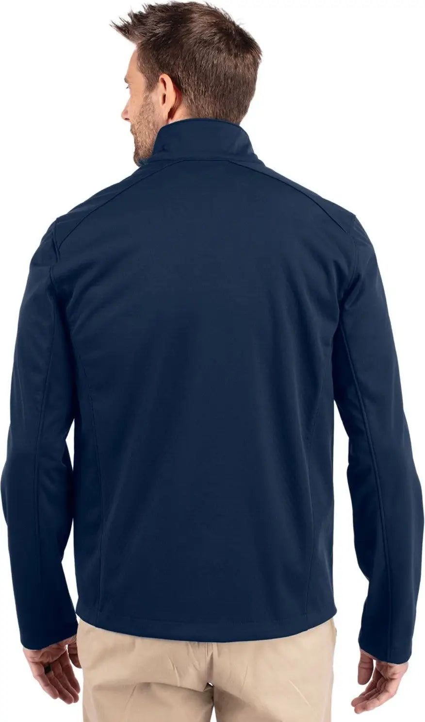 Cutter & Buck Mco00078 Evoke Softshell Recycled Full Zip Mens Jacket - Navy Blue