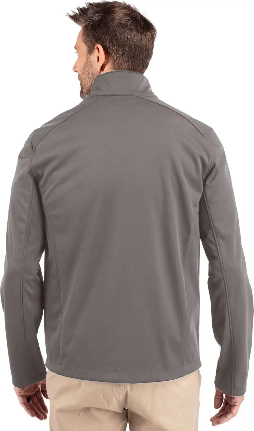 Cutter & Buck Mco00078 Evoke Softshell Recycled Full Zip Mens Jacket - Elemental Gray