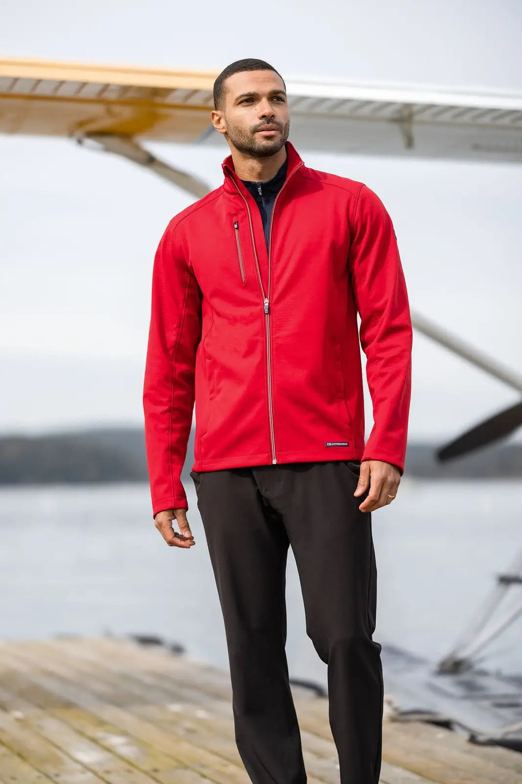 Cutter & Buck Mco00078 Evoke Softshell Recycled Full Zip Mens Jacket - Cardinal Red