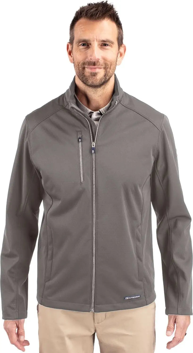 Cutter & Buck Mco00078 Evoke Softshell Recycled Full Zip Mens Jacket - Elemental Gray - Adult s