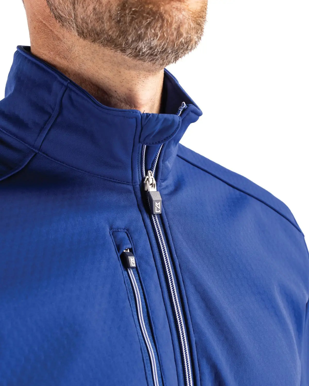 Cutter & Buck Mco00078 Evoke Softshell Recycled Full Zip Mens Jacket - Tour Blue