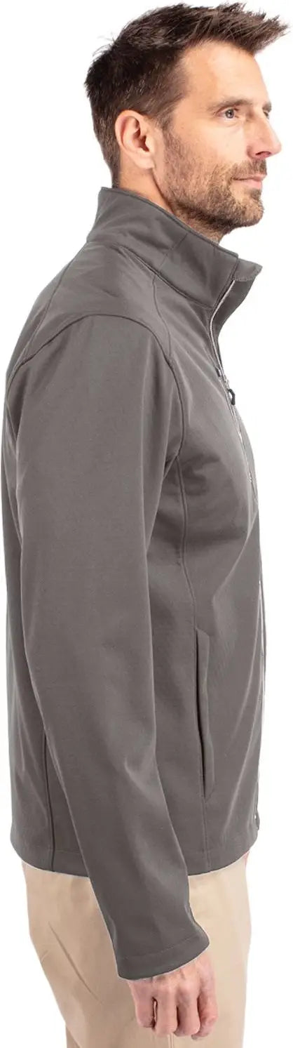 Cutter & Buck Mco00078 Evoke Softshell Recycled Full Zip Mens Jacket - Elemental Gray