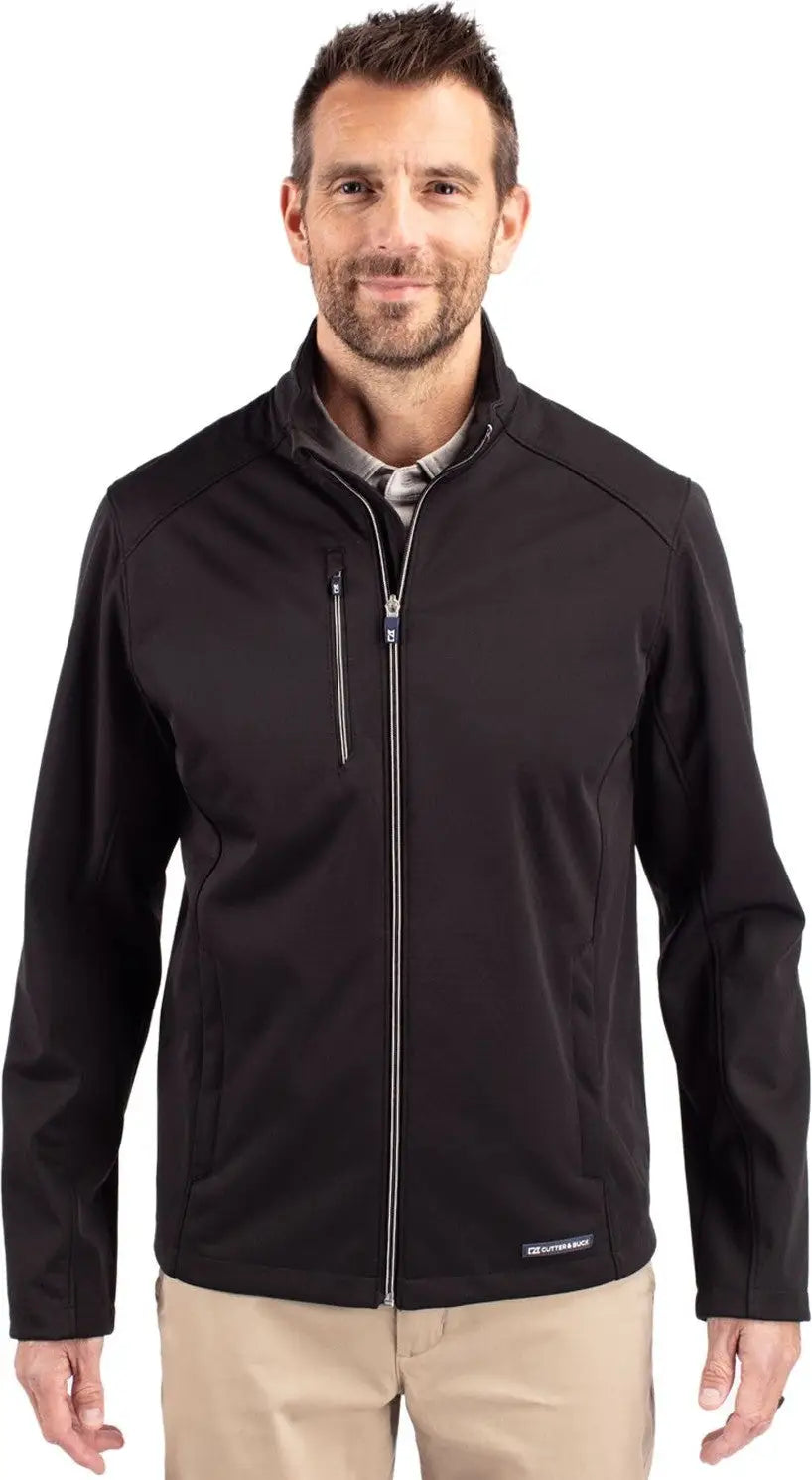 Cutter & Buck Mco00078 Evoke Softshell Recycled Full Zip Mens Jacket - Black - Adult s