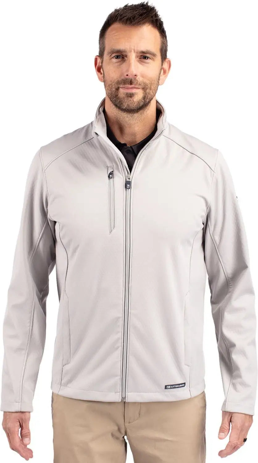 Cutter & Buck Mco00078 Evoke Softshell Recycled Full Zip Mens Jacket - Concrete - Concrete / Adult s