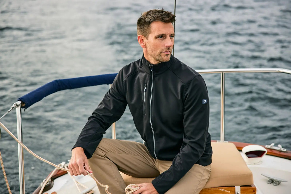 Cutter & Buck Mco00078 Evoke Softshell Recycled Full Zip Mens Jacket - Black