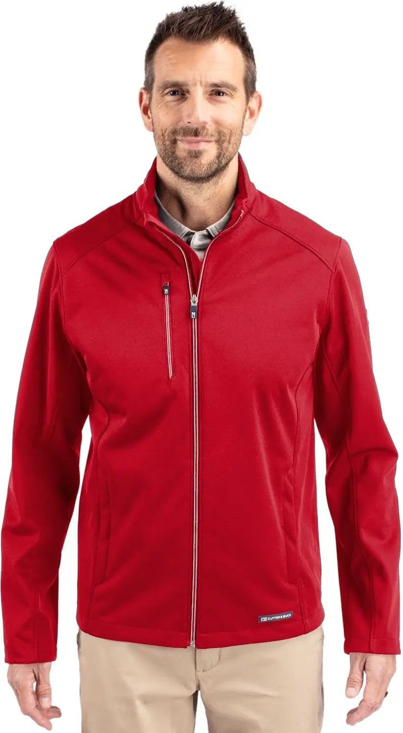 Cutter & Buck Mco00078 Evoke Softshell Recycled Full Zip Mens Jacket - Cardinal Red - Adult s