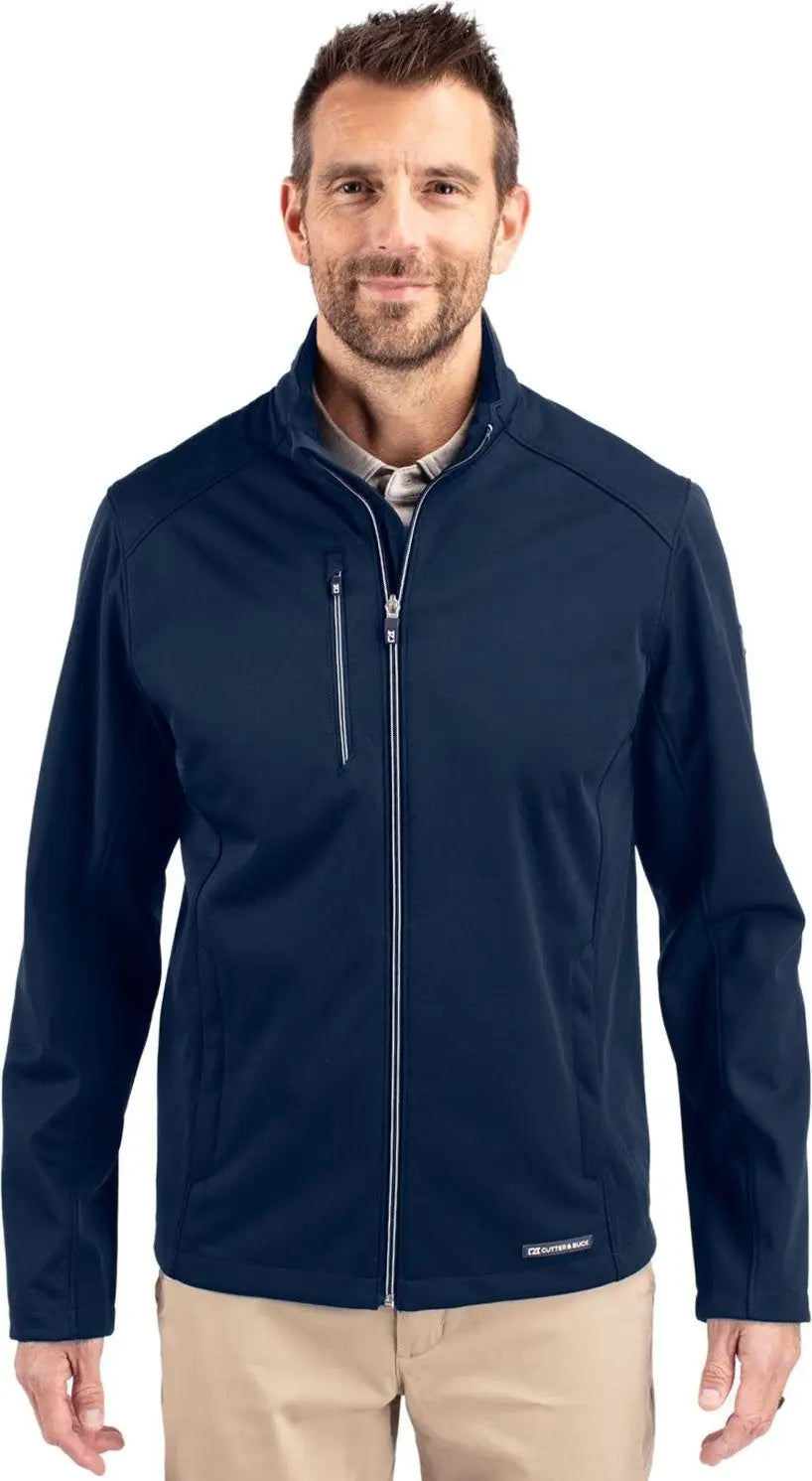 Cutter & Buck Mco00078 Evoke Softshell Recycled Full Zip Mens Jacket - Navy Blue - Adult s