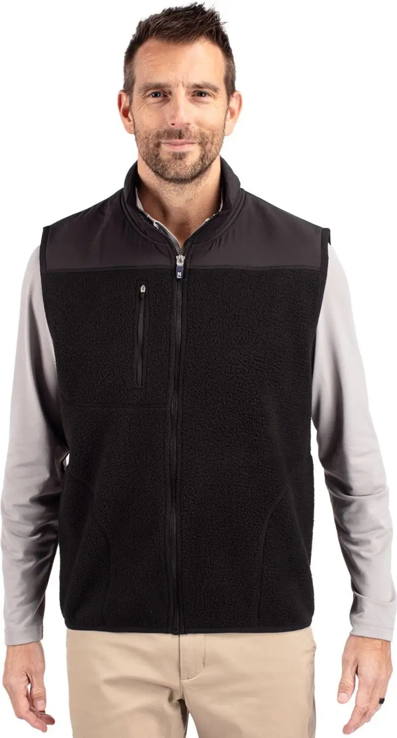 Cutter & Buck Mco00084 Cascade Eco Fleece Mens Vest - Black - Adult s